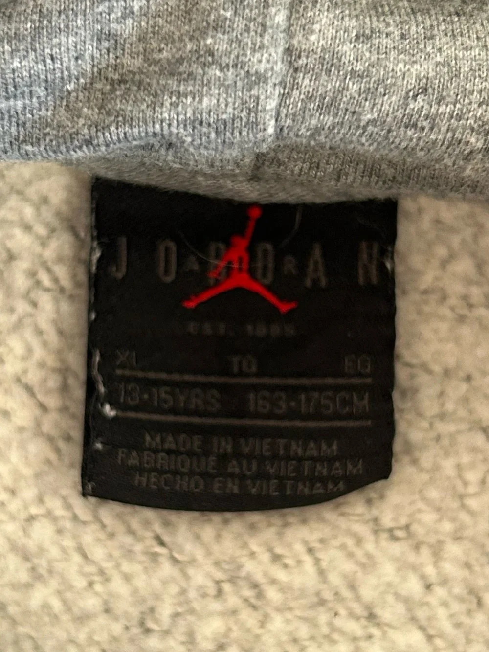 Nike | Youth Jordan Heather Grey Pullover Hoodie Black Jordan Logo Sz XL(13-15)